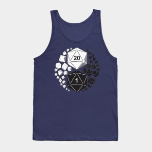 D20 Yin Yang DnD Dice Dungeons and Dragons Print Tank Top